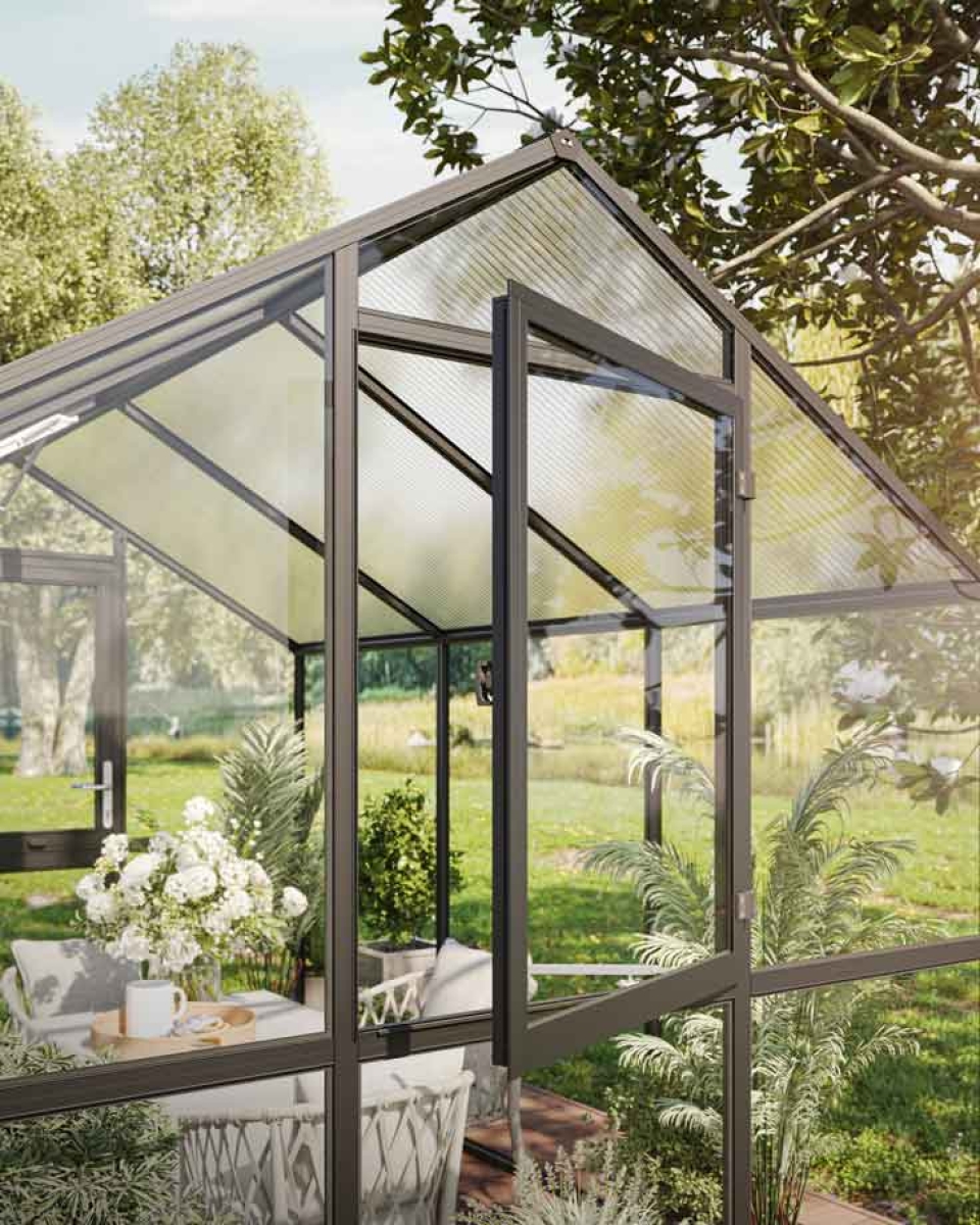 Aptasia Glasgewächshaus Typ IV, Anthrazit