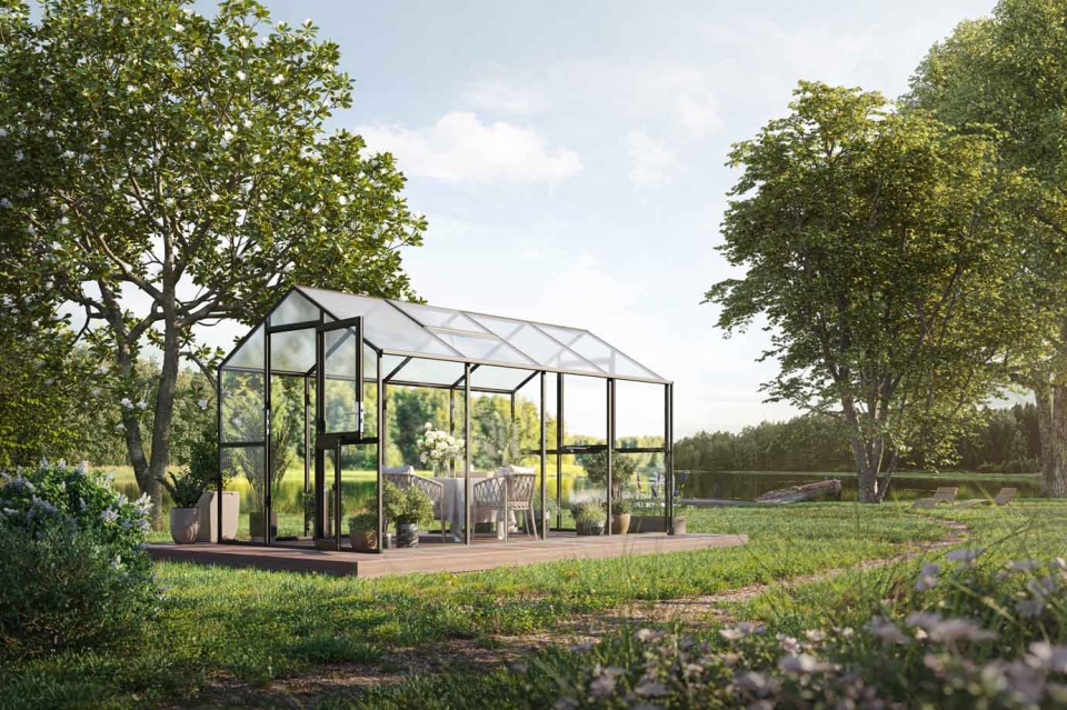 Aptasia Glasgewächshaus Typ IV, Anthrazit